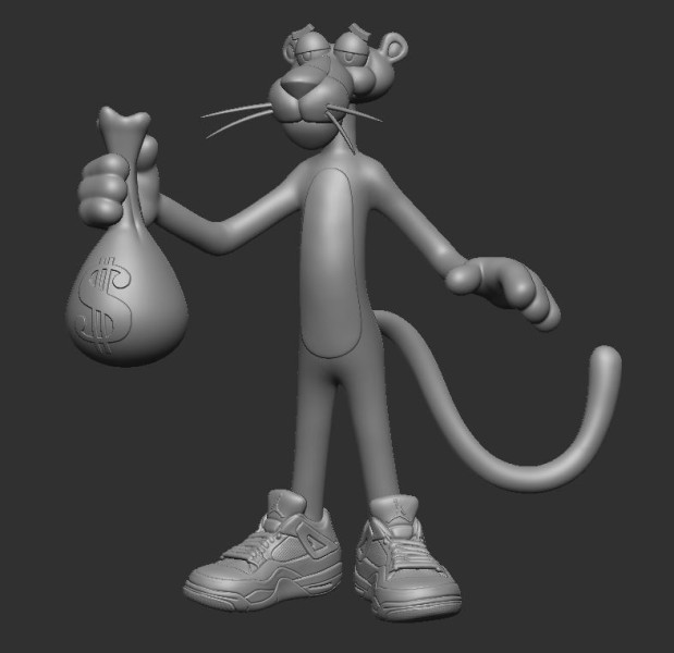 Pink Panther 3D 打印模型 .c4d .max .obj .3ds .fbx .stl .blend 