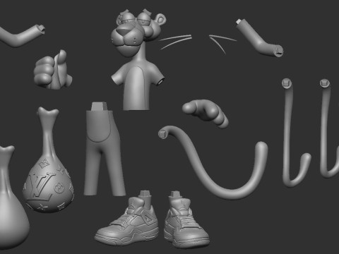 Pink Panther 3D 打印模型