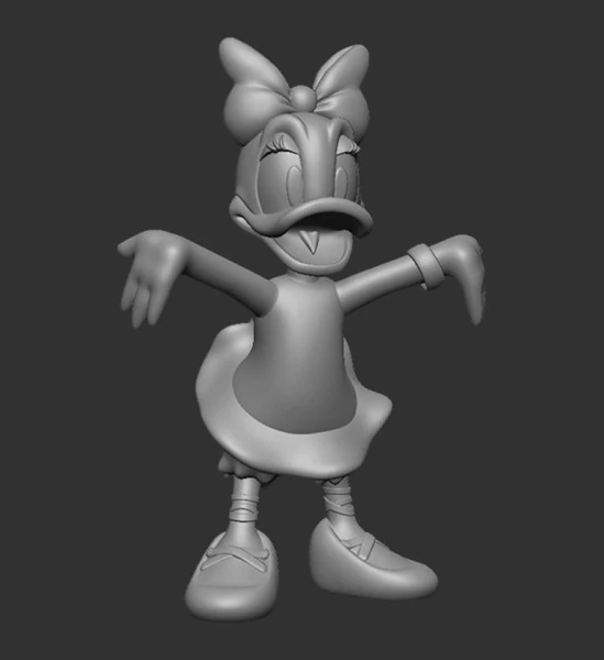 Daisy Duck 3D Print Model .c4d .max .obj .3ds .fbx .stl .blend 