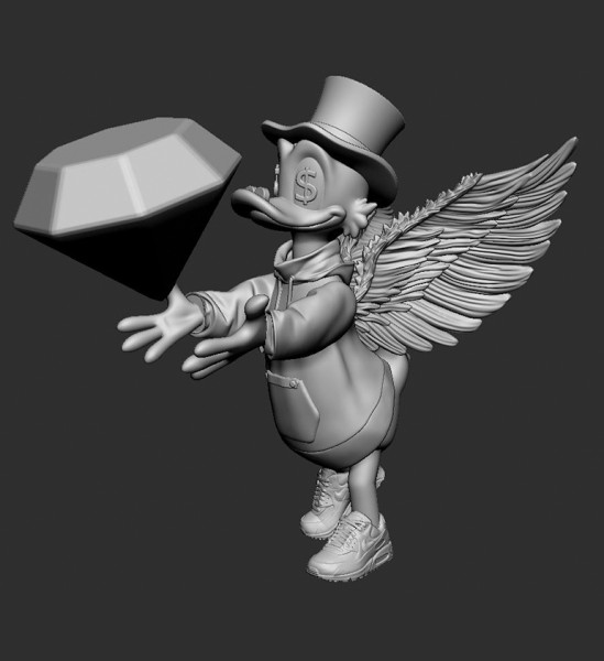 Scrooge McDuck 3D Baskı Modeli .c4d .max .obj .3ds .fbx .stl .blend