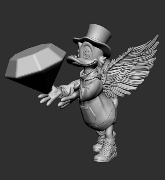 Scrooge McDuck 3D Print Model .c4d .max .obj .3ds .fbx .stl .blend 