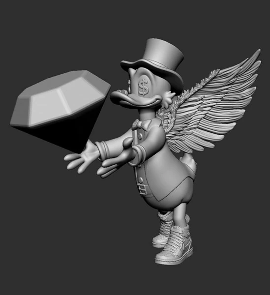 Scrooge McDuck 3D Print Model .c4d .max .obj .3ds .fbx .stl .blend 
