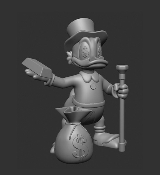 Scrooge McDuck Dollar 3D Print Model .c4d .max .obj .3ds .fbx .stl .blend