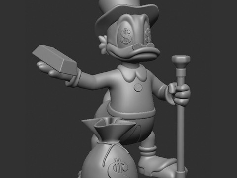 Scrooge McDuck Dollar 3D Print Model