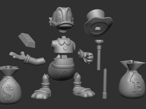 Scrooge McDuck Dollar 3D Print Model