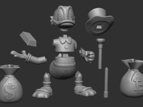 Scrooge McDuck BTC Model Cetak 3D