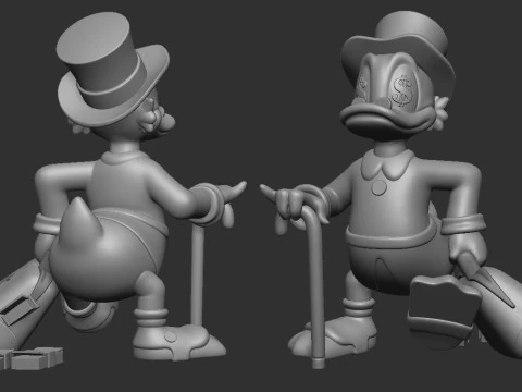 Dagobert Duck Dollar 3D Druckmodell