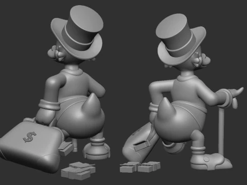 Dagobert Duck Dollar 3D Druckmodell