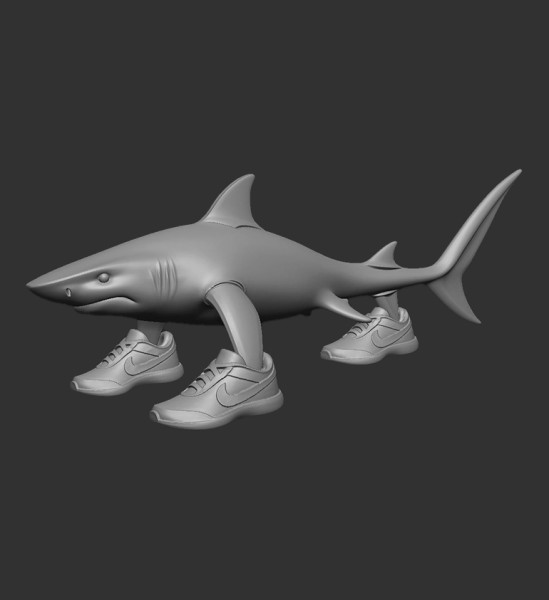Tralalero Tralala 3D Принт Модель .c4d .max .obj .3ds .fbx .stl .blend