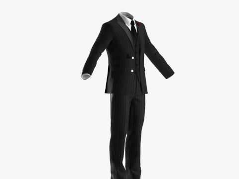 Black Business Suit 3D Model