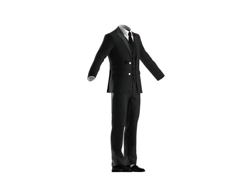 Black Business Suit 3D Model