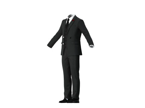 Black Business Suit 3D Model