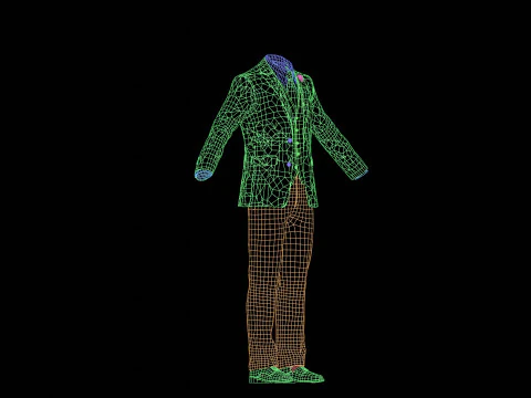 Black Business Suit 3D Model