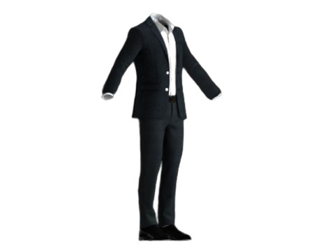 Black Businessman Suit 3D Модель