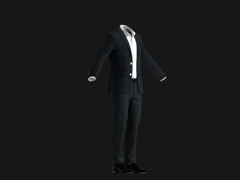 Black Businessman Suit Modèle 3D