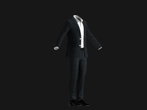 Black Businessman Suit 3D Model