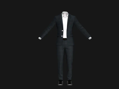 Black Businessman Suit 3D Model