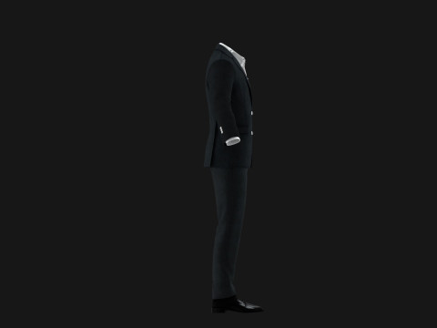 Black Businessman Suit Modèle 3D