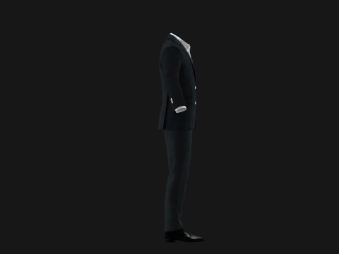 Black Businessman Suit 3D Model