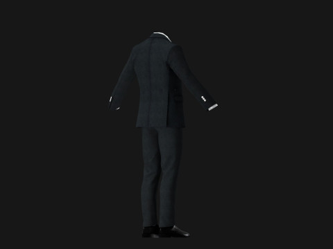 Black Businessman Suit Modèle 3D