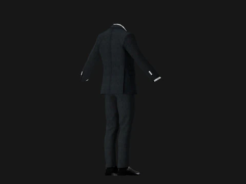 Black Businessman Suit 3D Model
