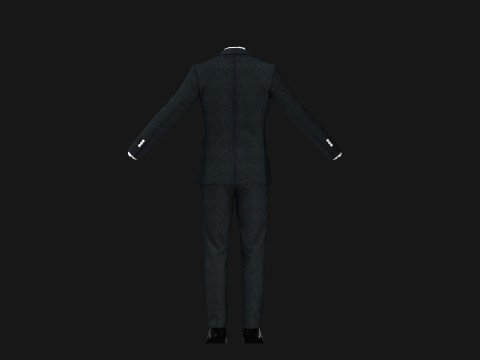 Black Businessman Suit Modèle 3D