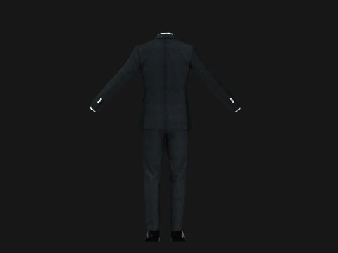 Black Businessman Suit 3D Model