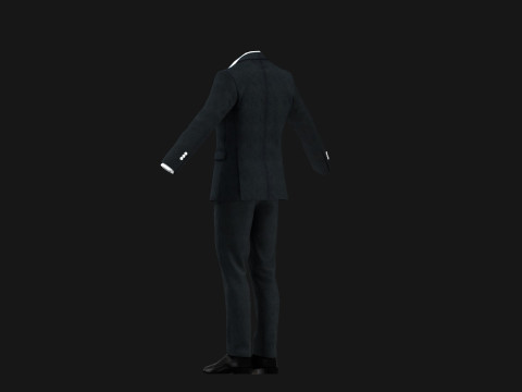 Black Businessman Suit Modèle 3D