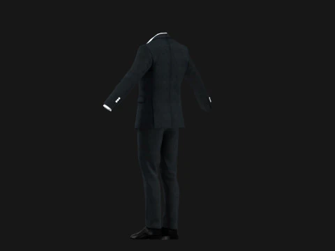 Black Businessman Suit 3D Model