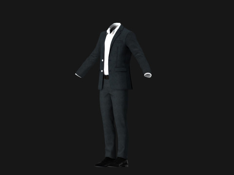 Black Businessman Suit Modèle 3D