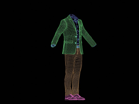 Black Businessman Suit Modèle 3D