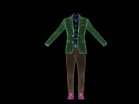Black Businessman Suit Modèle 3D