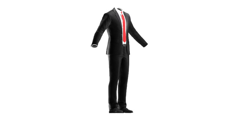 Man Business Suite With Red Tie White Shirt and Black Shoes 3D Model .c4d .max .obj .3ds .fbx .stl .blend
