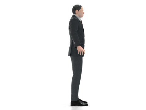 Business Suit With Red Tie Modèle 3D