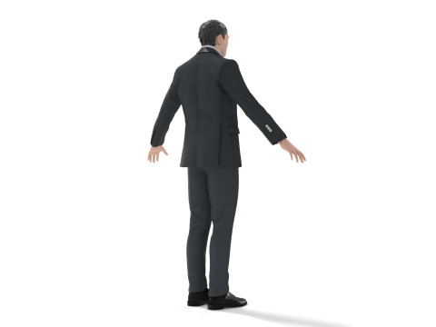 Business Suit With Red Tie Modèle 3D