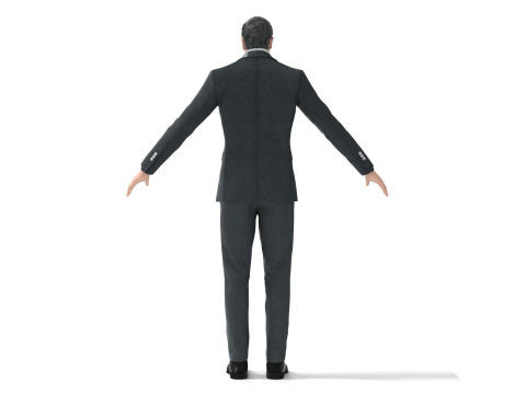 Business Suit With Red Tie Modèle 3D