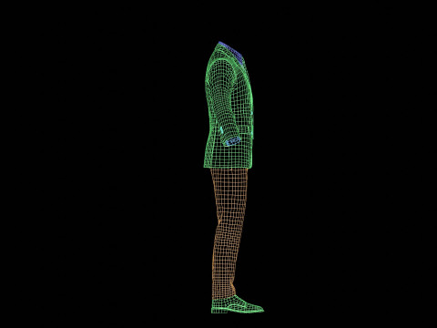 Business Suit With Red Tie Modèle 3D