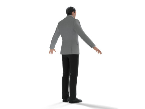 Businessman Suit Grey Coat with Black Pant Model 3D