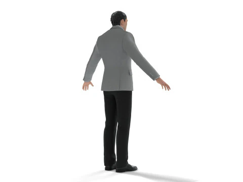 Businessman Suit Grey Coat with Black Pant 3D Model