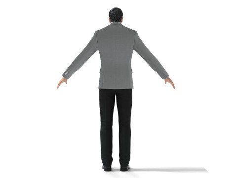 Businessman Suit Grey Coat with Black Pant Model 3D