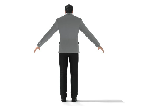 Businessman Suit Grey Coat with Black Pant 3D Model