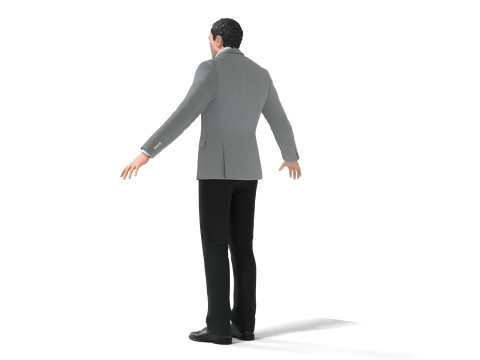 Businessman Suit Grey Coat with Black Pant Model 3D