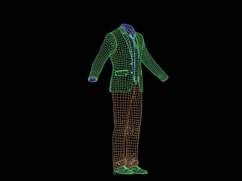 Businessman Suit Grey Coat with Black Pant 3D Model