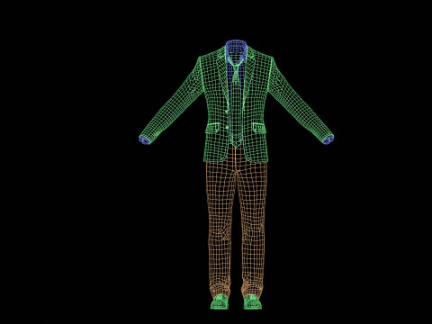 Businessman Suit Grey Coat with Black Pant 3D Model