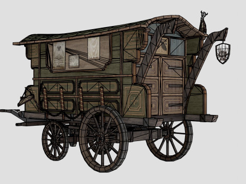 Wooden Carriage 3Dモデル