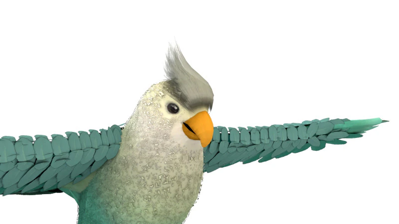 Cockatiel Parrot 3D Model .c4d .max .obj .3ds .fbx .stl .blend 
