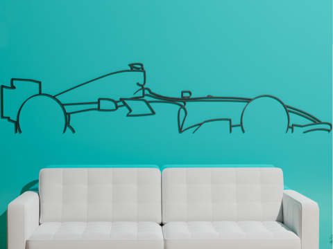 F1 Renault R25 Wall Silhouette 3D Print Model