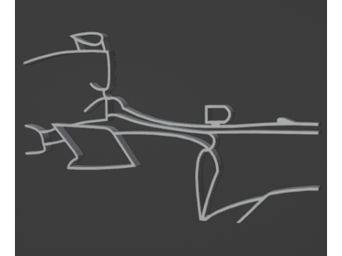 F1 Renault R25 Wall Silhouette 3D Print Model