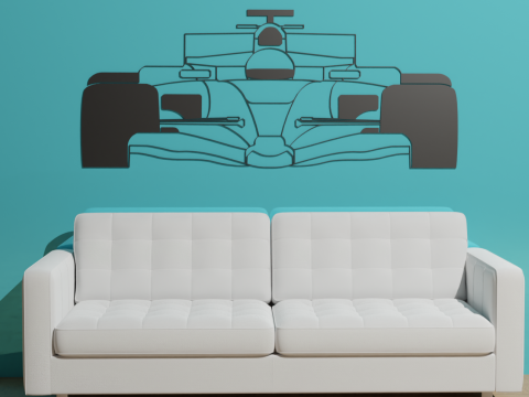 F1 Renault R25 Wall Silhouette Front 3D Print Model