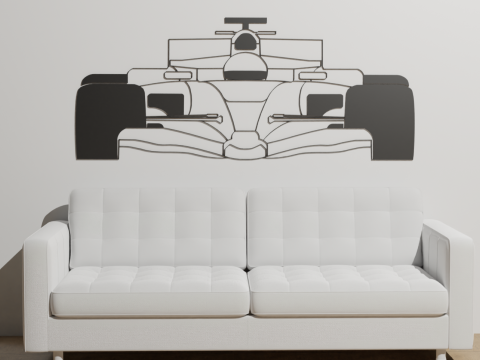 F1 Renault R25 Wall Silhouette Front 3D 打印模型